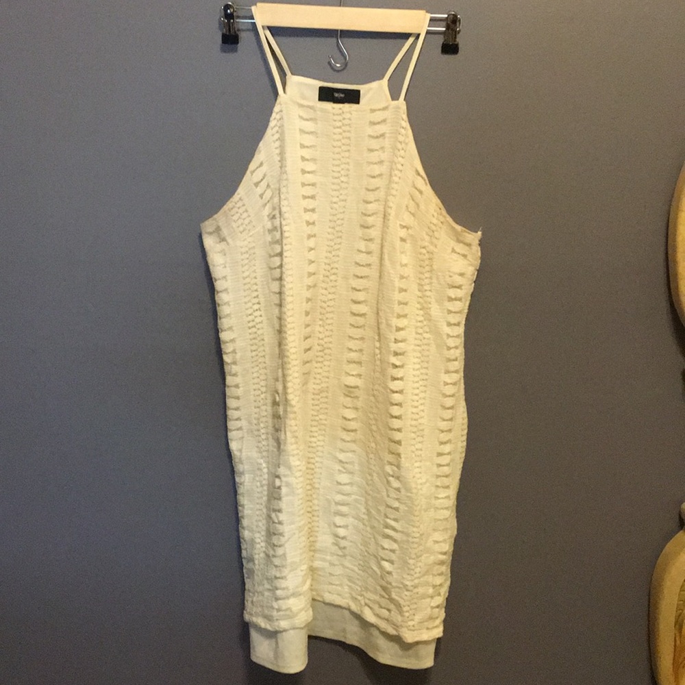 White High Neck Dress